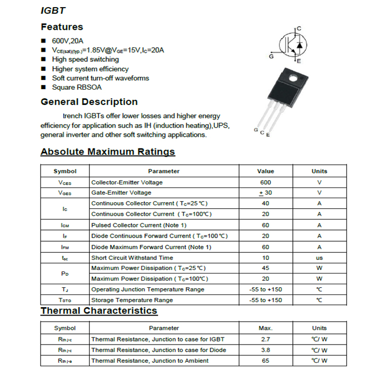 IC BOM service Electronic components 40N60 IGBT transistor.jpg